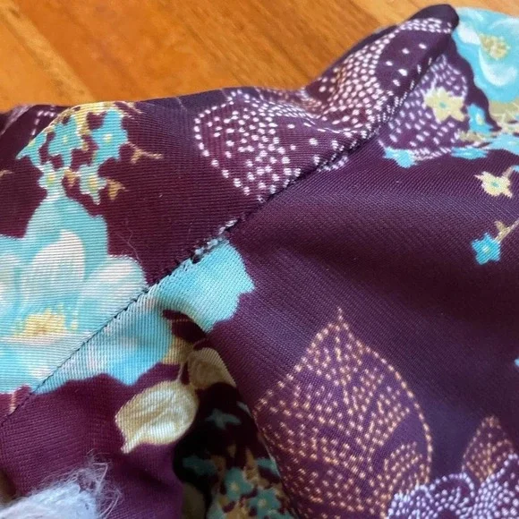 Vintage 70s Black & Brown Maxi Dress Size M Prairie Girl Whimsygoth Retro - Picture 4 of 5